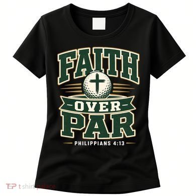 Faith Over Par Golf Inspired Funny Christian Golfers Women's T-Shirt