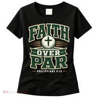 Faith Over Par Golf Inspired Funny Christian Golfers Women's T-Shirt thumb 0