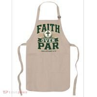 Faith Over Par Golf Inspired Funny Christian Golfers Apron thumb 0