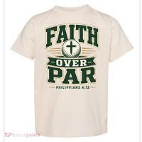 Faith Over Par Golf Inspired Funny Christian Golfers Toddler T-Shirt thumb 0