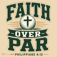 Faith Over Par Golf Inspired Funny Christian Golfers Kids T-Shirt thumb 2