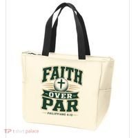 Faith Over Par Golf Inspired Funny Christian Golfers Tote Bag thumb 3