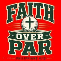 Faith Over Par Golf Inspired Funny Christian Golfers Santa Hat thumb 1