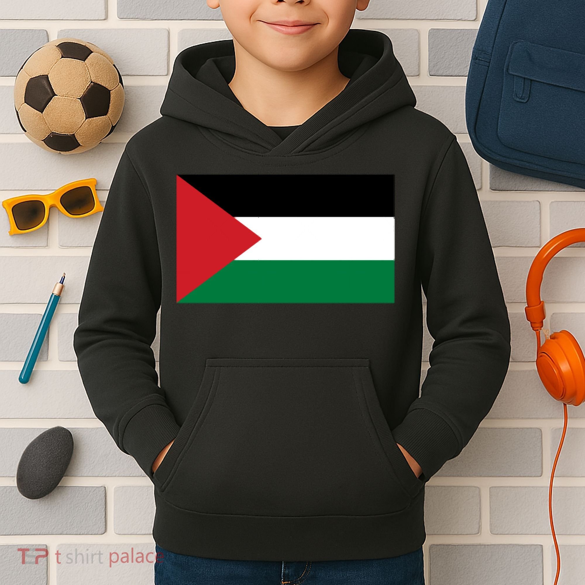 Flag Of Palestine Kids Hoodie