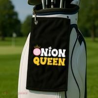 Funny Onion Queen Mom Fruit Vegetable Mother's Day Gardener Cool Gift Golf Towel thumb 2