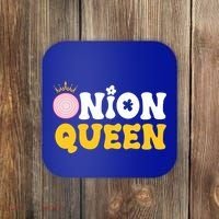 Funny Onion Queen Mom Fruit Vegetable Mother's Day Gardener Cool Gift Coaster thumb 0