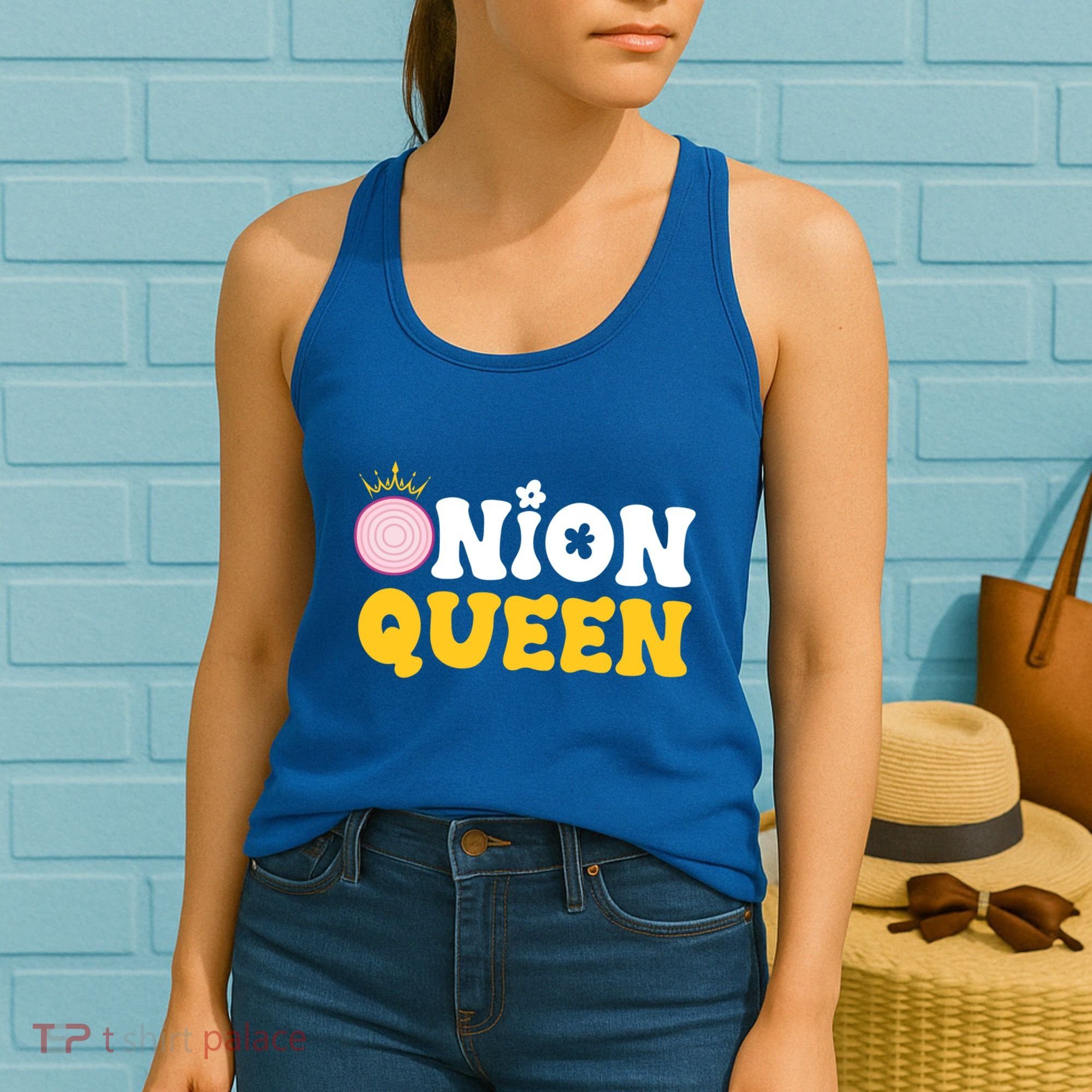 Funny Onion Queen Mom Fruit Vegetable Mother's Day Gardener Cool Gift Women's Tank Top