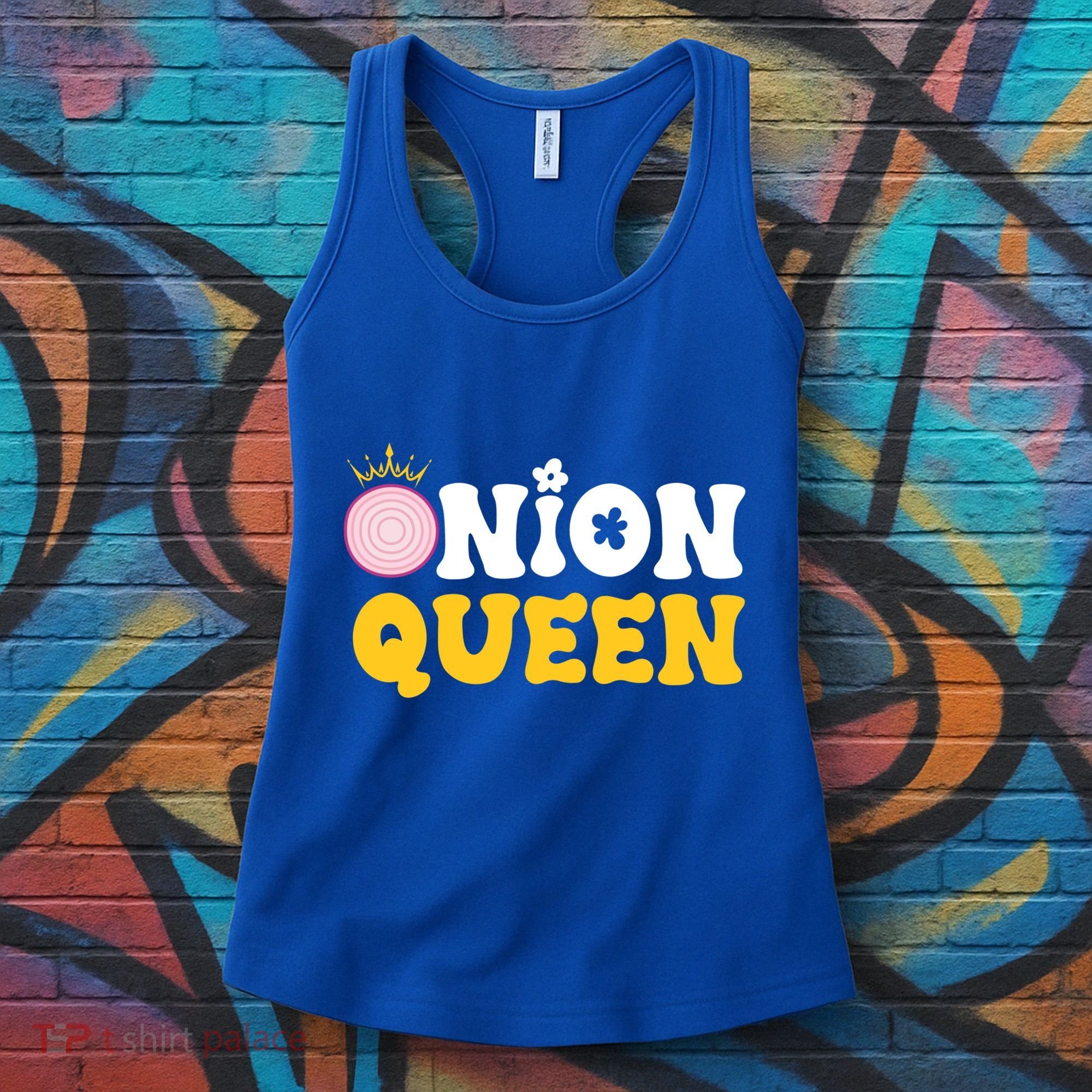 Funny Onion Queen Mom Fruit Vegetable Mother's Day Gardener Cool Gift Women's Tank Top