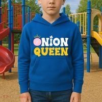 Funny Onion Queen Mom Fruit Vegetable Mother's Day Gardener Cool Gift Kids Hoodie thumb 2