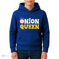 Funny Onion Queen Mom Fruit Vegetable Mother's Day Gardener Cool Gift Kids Hoodie thumb 4