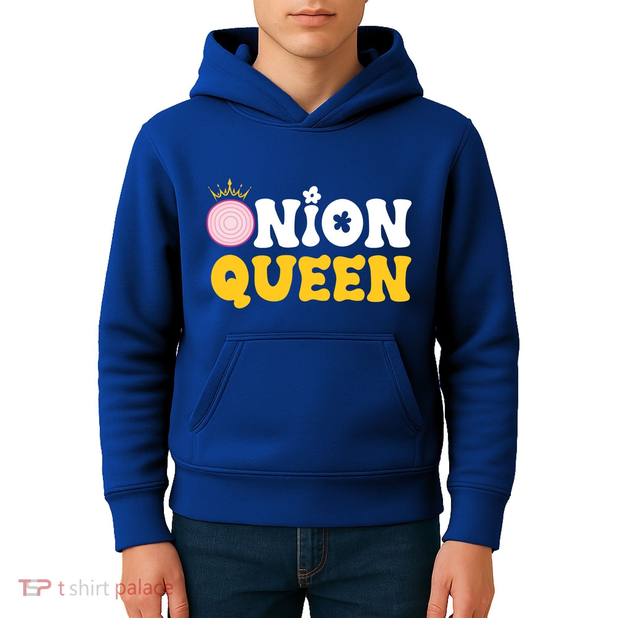 Funny Onion Queen Mom Fruit Vegetable Mother's Day Gardener Cool Gift Kids Hoodie