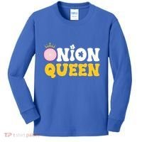 Funny Onion Queen Mom Fruit Vegetable Mother's Day Gardener Cool Gift Kids Long Sleeve Shirt thumb 0