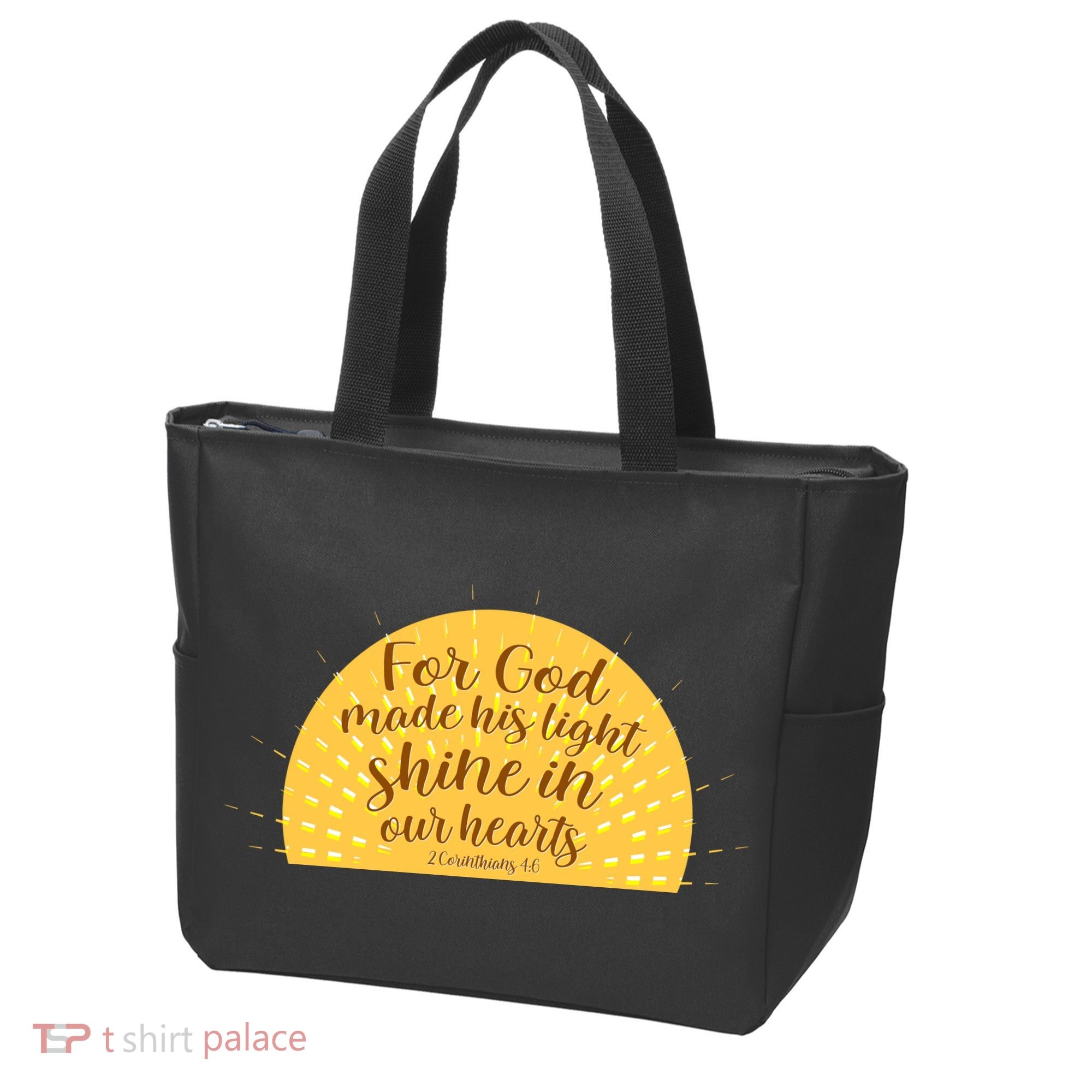 For God Made His Light Shine In Our Hearts 2 Corinthians 4:6 Tote Bag