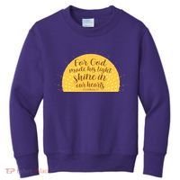 For God Made His Light Shine In Our Hearts 2 Corinthians 4:6 Kids Sweatshirt thumb 0