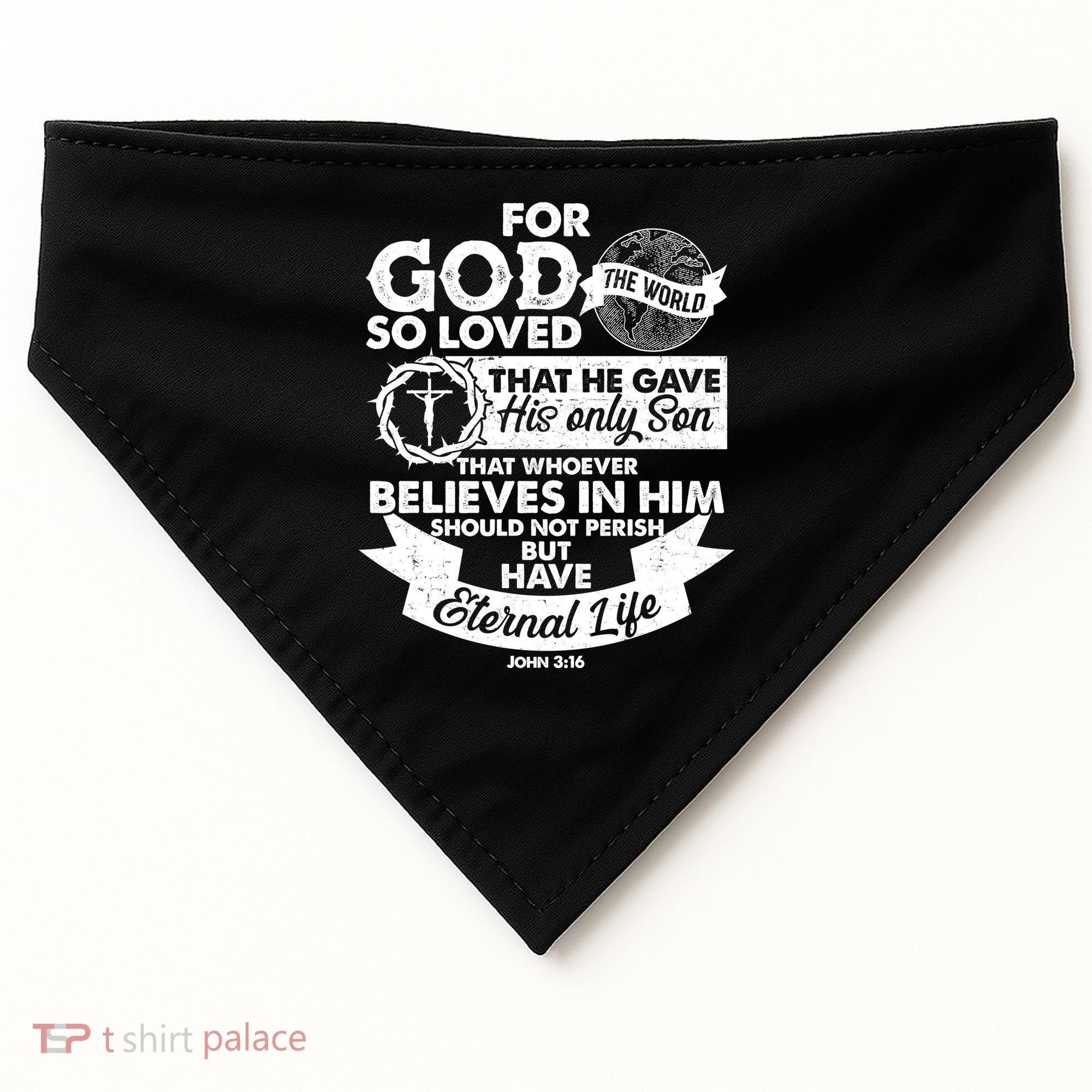 For God So Loved the World John 3:16 USA-Made Doggie Bandana