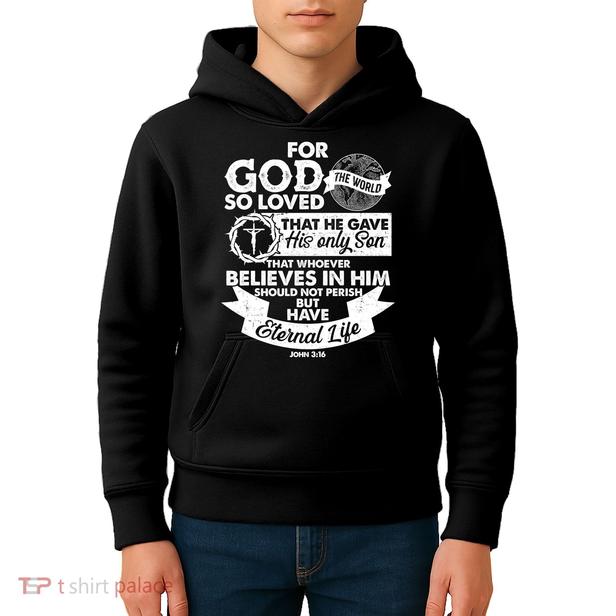 For God So Loved the World John 3:16 Kids Hoodie