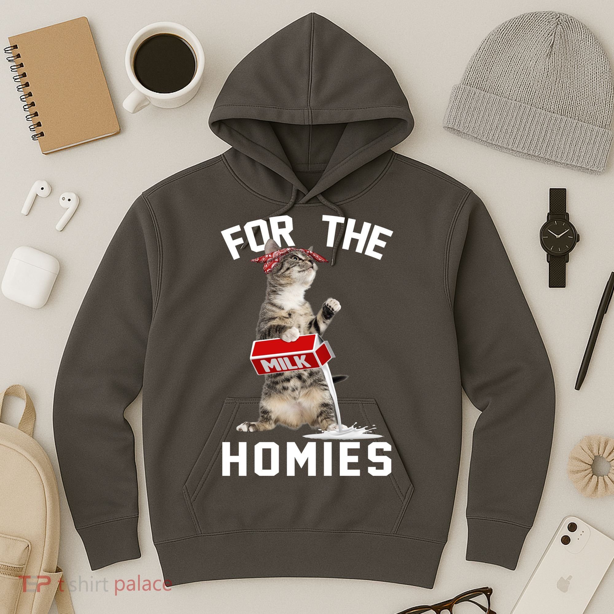 For The Homies Gangsta Cat Hoodie