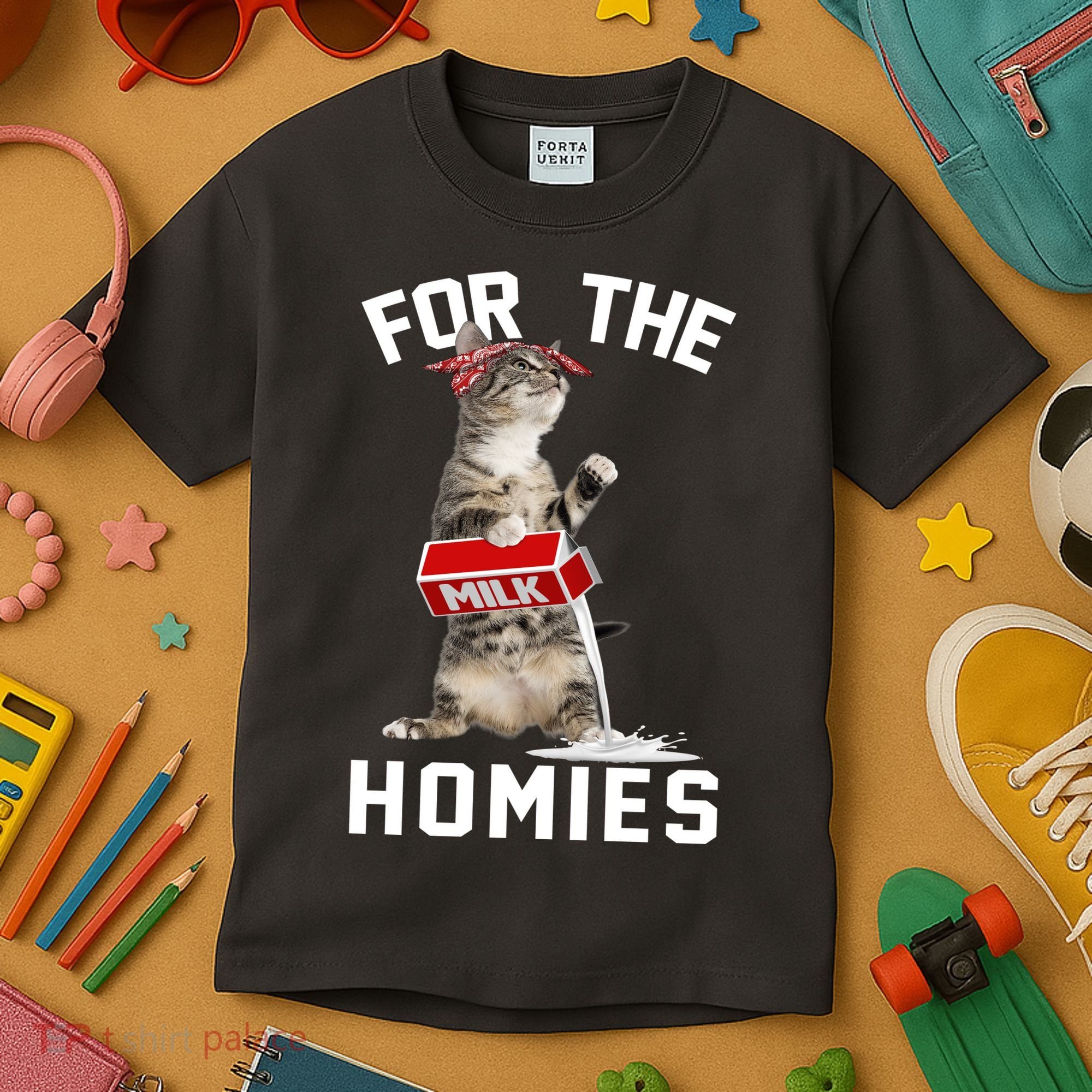 For The Homies Gangsta Cat Kids T-Shirt