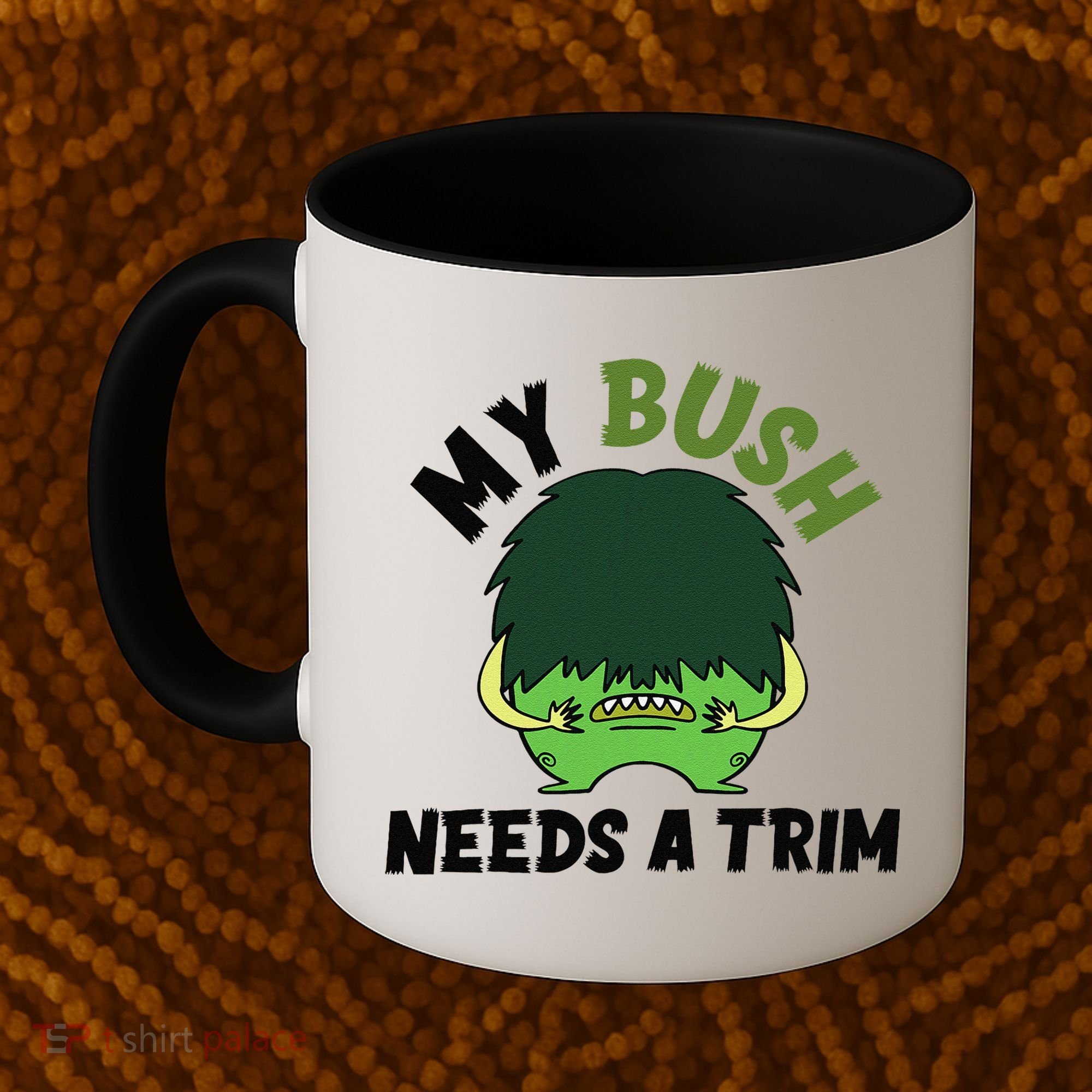 Funny Offensive Rude Novelty My Bush Needs A Trim Hairstyle Coffee Mug