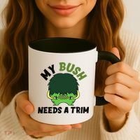 Funny Offensive Rude Novelty My Bush Needs A Trim Hairstyle Coffee Mug thumb 3