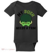 Funny Offensive Rude Novelty My Bush Needs A Trim Hairstyle Baby Bodysuit thumb 0