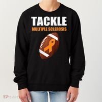 Football Orange Ribbon Multiple Sclerosis Awareness Women's Sweatshirt thumb 0