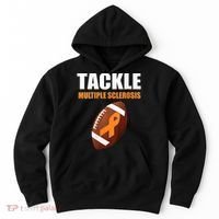 Football Orange Ribbon Multiple Sclerosis Awareness Hoodie thumb 0