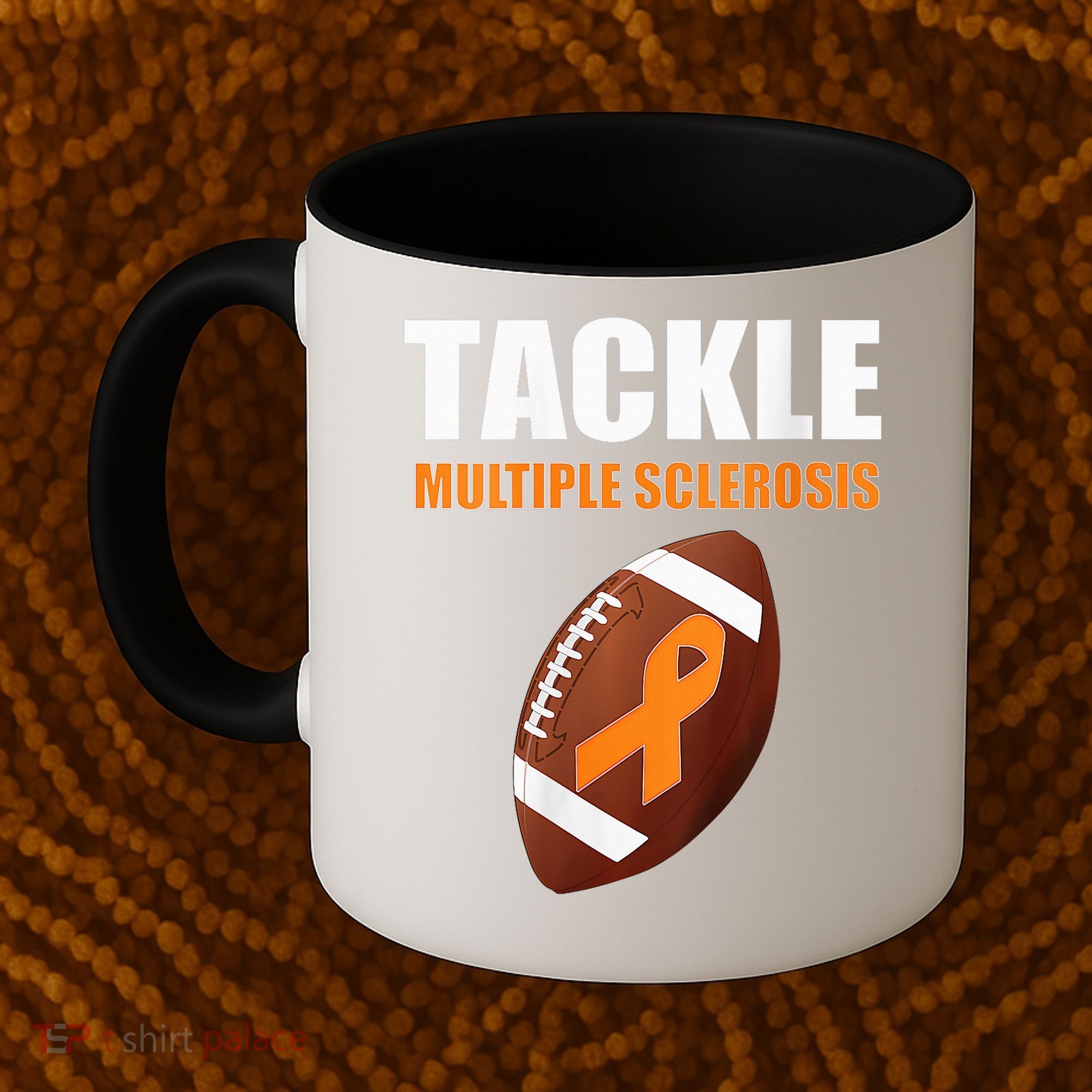 Football Orange Ribbon Multiple Sclerosis Awareness Coffee Mug