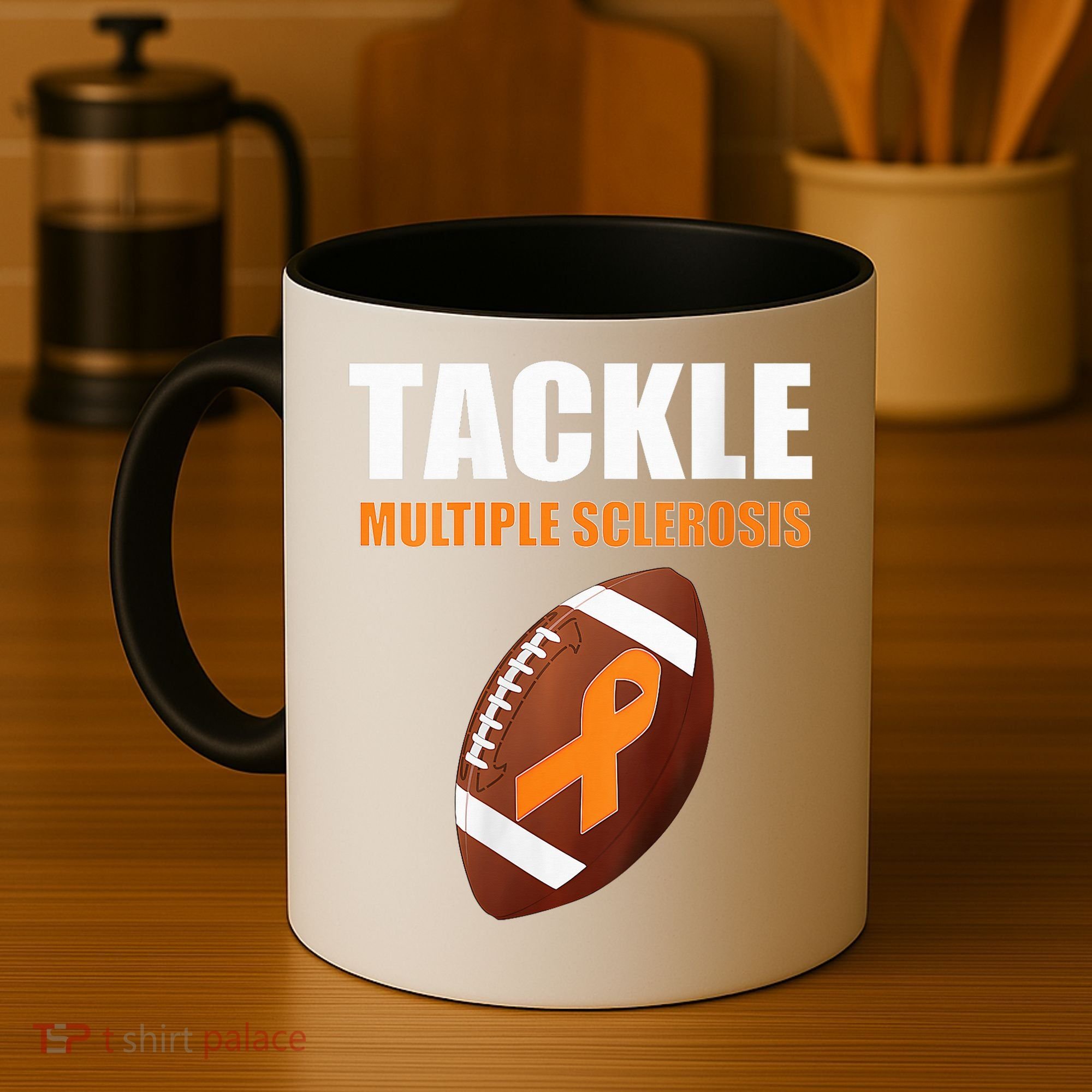 Football Orange Ribbon Multiple Sclerosis Awareness Coffee Mug