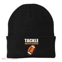 Football Orange Ribbon Multiple Sclerosis Awareness Beanie thumb 0