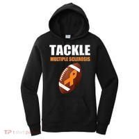 Football Orange Ribbon Multiple Sclerosis Awareness Women's Hoodie thumb 0