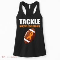 Football Orange Ribbon Multiple Sclerosis Awareness Women's Tank Top thumb 0