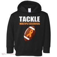 Football Orange Ribbon Multiple Sclerosis Awareness Toddler Hoodie thumb 0