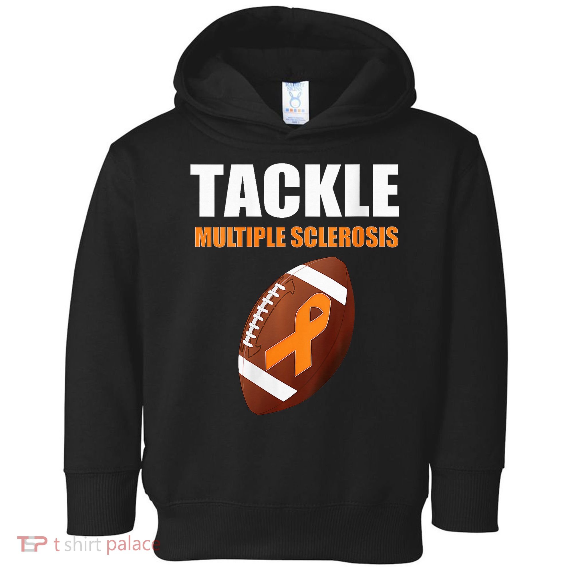 Football Orange Ribbon Multiple Sclerosis Awareness Toddler Hoodie