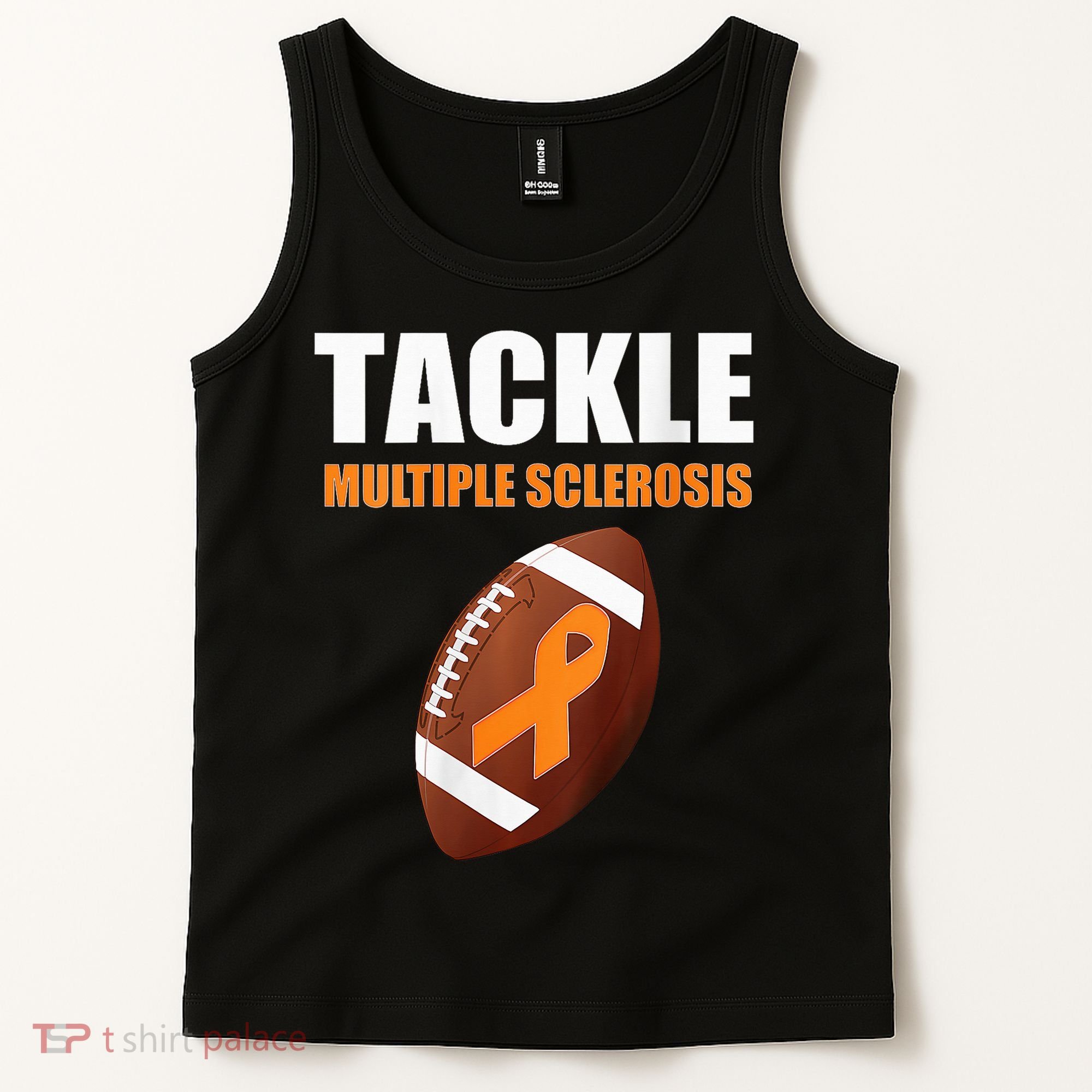 Football Orange Ribbon Multiple Sclerosis Awareness Tank Top