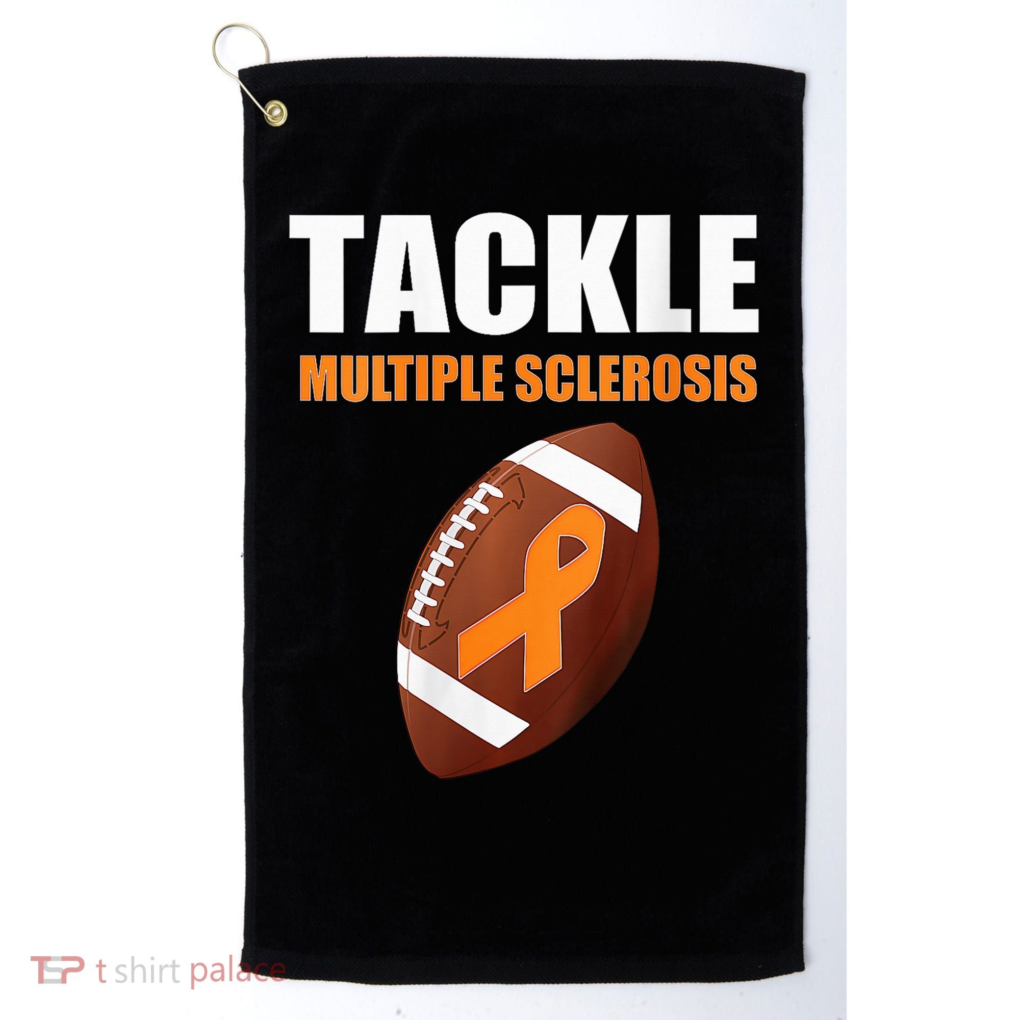 Football Orange Ribbon Multiple Sclerosis Awareness Golf Towel