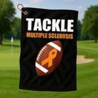 Football Orange Ribbon Multiple Sclerosis Awareness Golf Towel thumb 1