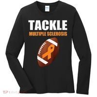 Football Orange Ribbon Multiple Sclerosis Awareness Women's Long Sleeve Shirt thumb 0