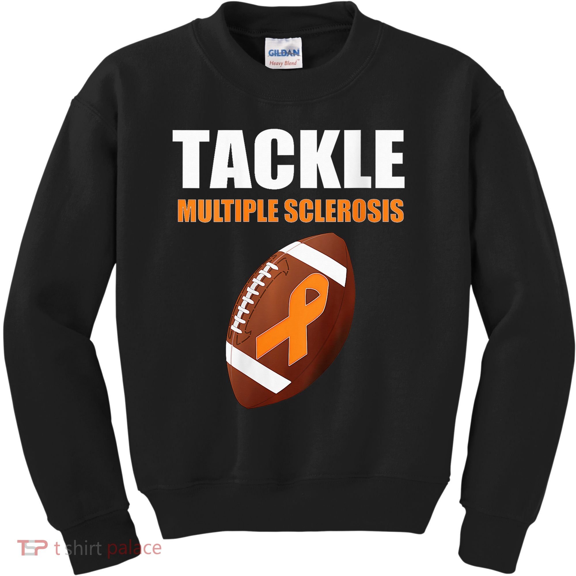 Football Orange Ribbon Multiple Sclerosis Awareness Kids Sweatshirt