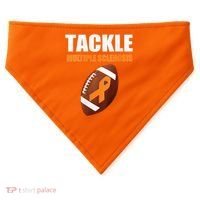 Football Orange Ribbon Multiple Sclerosis Awareness USA-Made Doggie Bandana thumb 0