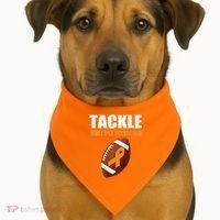 Football Orange Ribbon Multiple Sclerosis Awareness USA-Made Doggie Bandana thumb 1