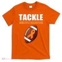 Football Orange Ribbon Multiple Sclerosis Awareness T-Shirt thumb 0