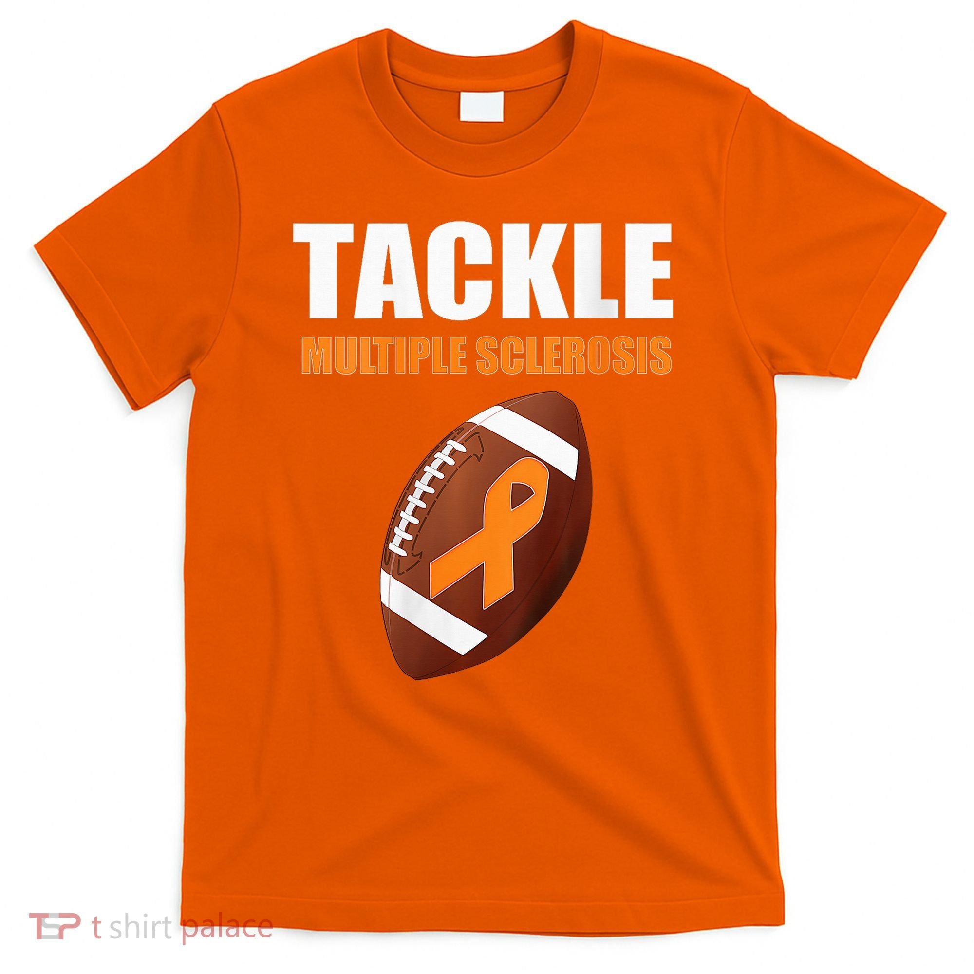 Football Orange Ribbon Multiple Sclerosis Awareness T-Shirt