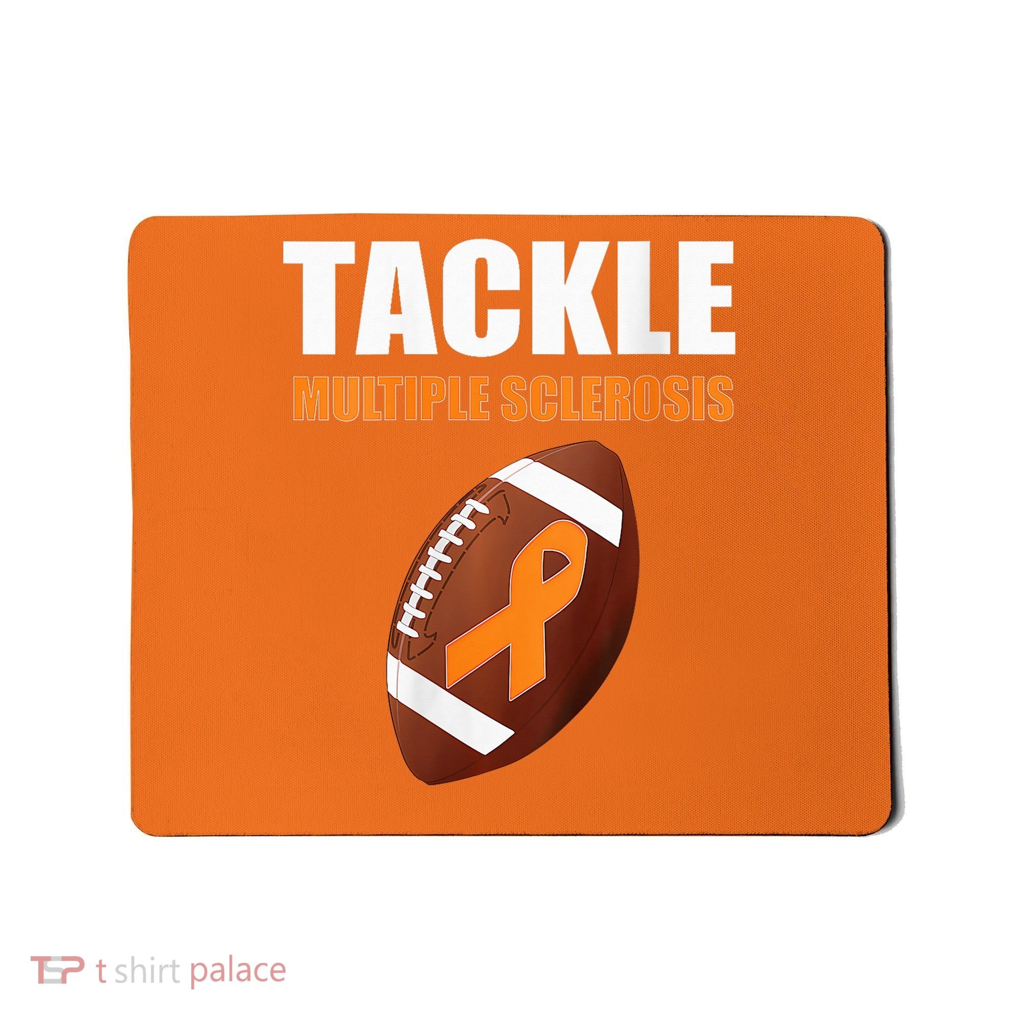 Football Orange Ribbon Multiple Sclerosis Awareness Mousepad