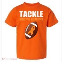 Football Orange Ribbon Multiple Sclerosis Awareness Toddler T-Shirt thumb 0