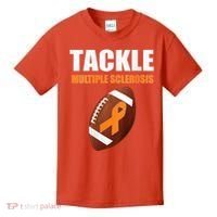 Football Orange Ribbon Multiple Sclerosis Awareness Kids T-Shirt thumb 0