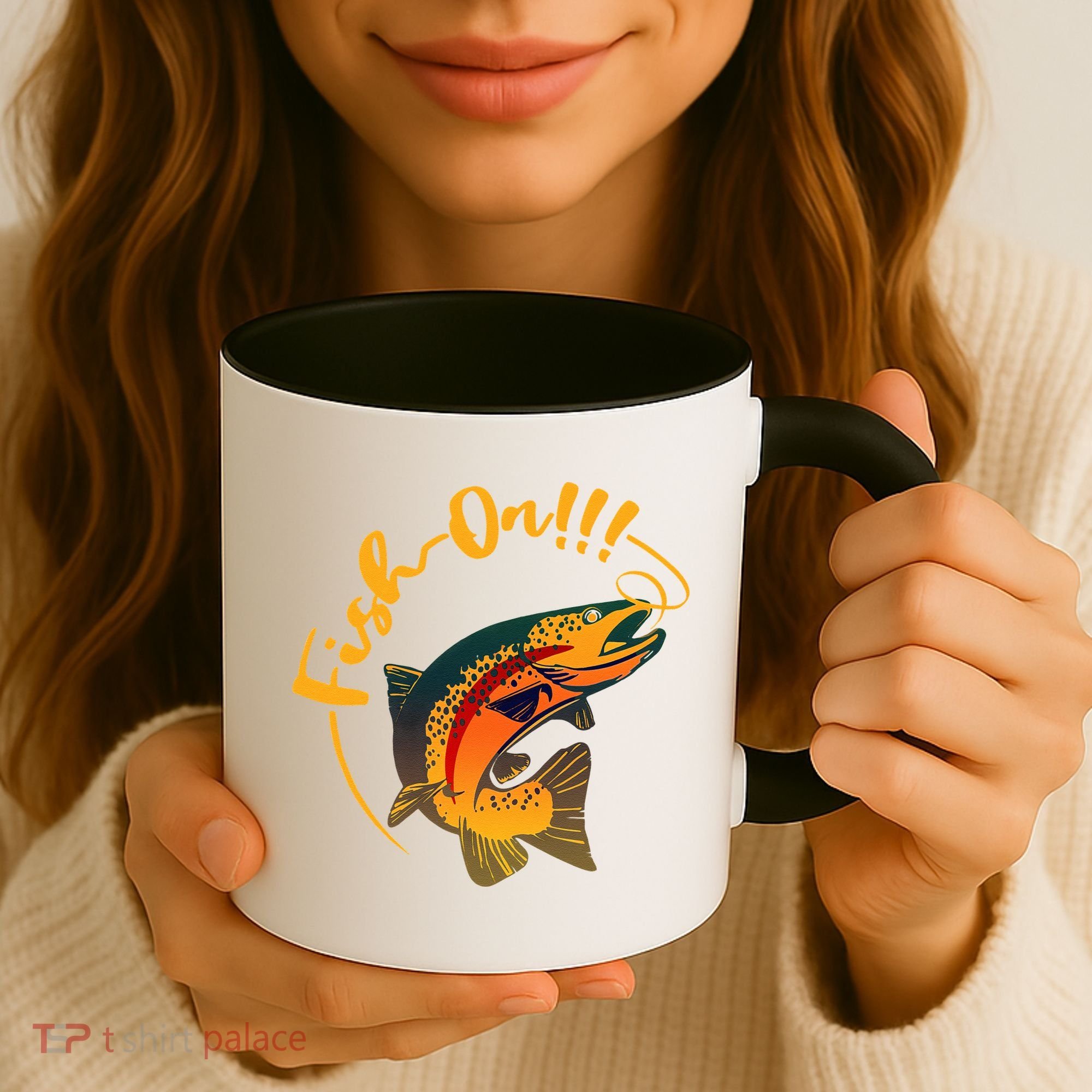Fish On!!! Rainbow Trout Fishing Coffee Mug