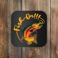 Fish On!!! Rainbow Trout Fishing Coaster thumb 0