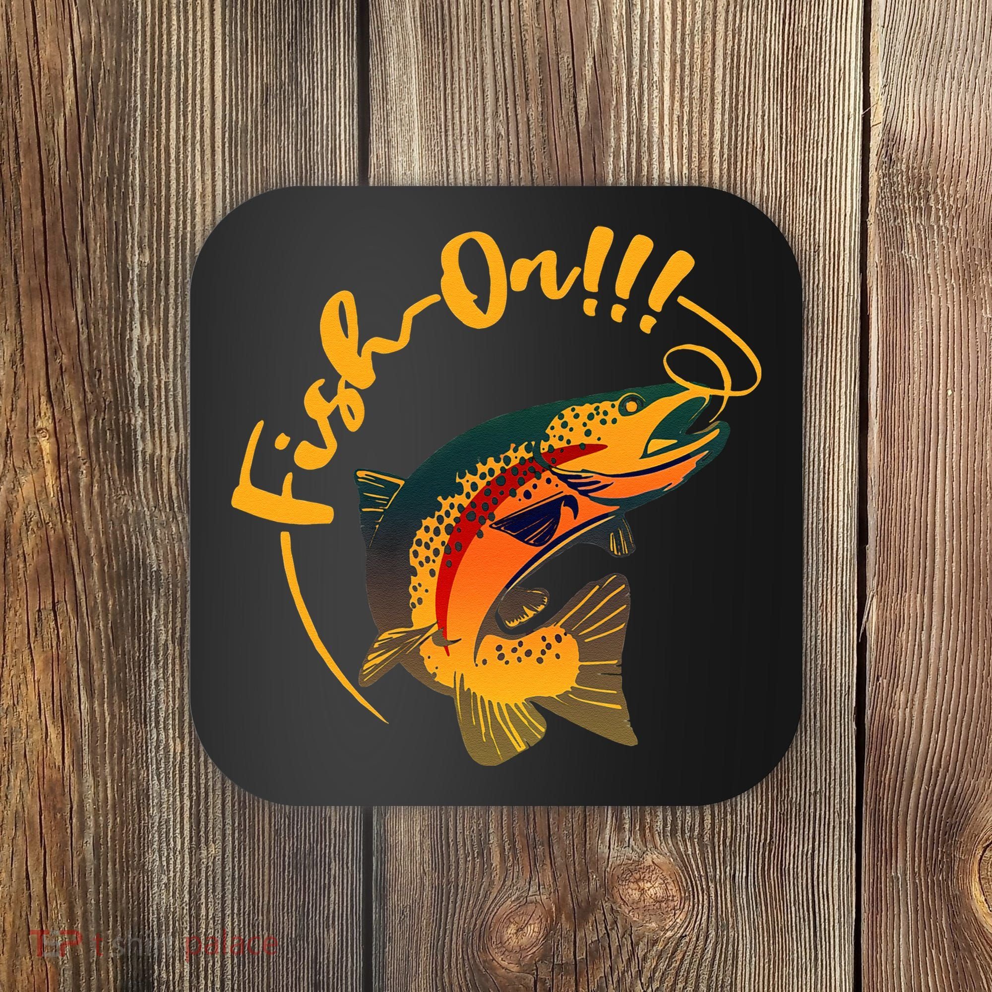 Fish On!!! Rainbow Trout Fishing Coaster