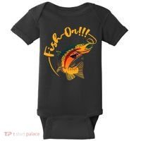 Fish On!!! Rainbow Trout Fishing Baby Bodysuit thumb 0